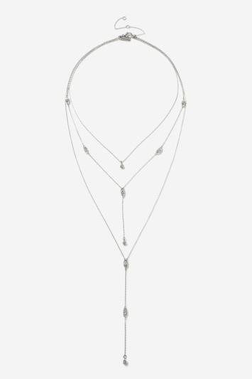 Topshop Rhinestone 'y' Neck Multi Row Necklace