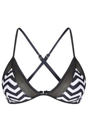 Topshop Chevron Mesh Triangle Bikini Top