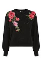 Topshop Stitchy Patch Embroidered Jumper