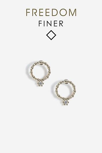 Topshop Freedom Finer Circle Crystal Earrings
