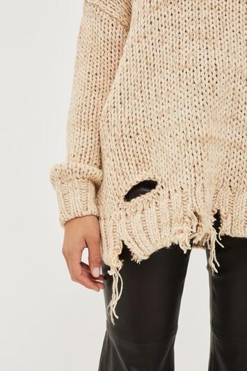 Topshop Laddered Knitted Jumper By Boutique