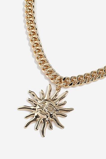 Topshop *chunky Chain Sun Necklace