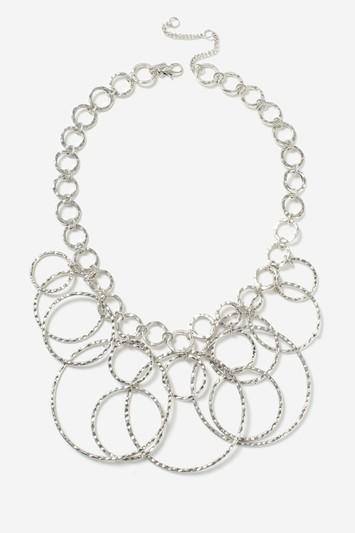 Topshop Circle Link Hammered Metal Necklace