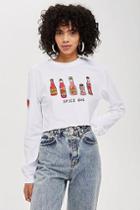 Topshop Spice Gal' Long Sleeve Cropped Top By Tee & Cake
