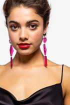 Topshop Fuchsia Resin Bead Drop Earrings