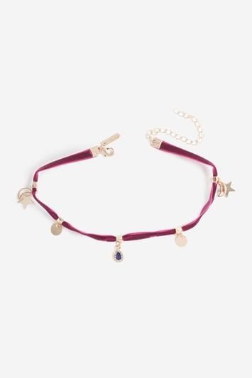 Topshop Velvet Charm Choker Necklace