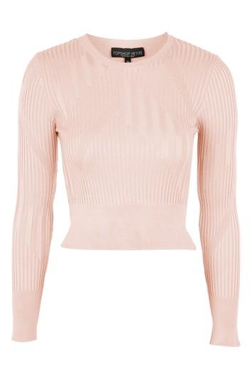 Topshop Petite Cut About Ribbed Crop Jumper