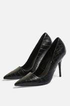 Topshop Game Leather Pointed Court Shoes