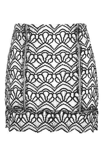 Topshop Petite Lace Mono Skirt