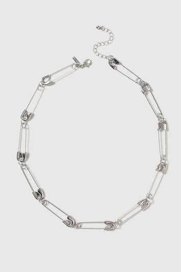 Topshop Safety Pin Collar Necklace