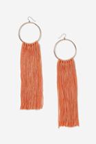 Topshop Orange Tassel Hoop Earrings