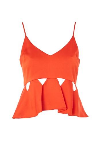 Topshop Satin Cut Out Cami Top