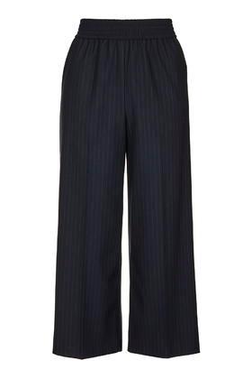 Topshop Pinstripe Crop Wide Leg Trousers