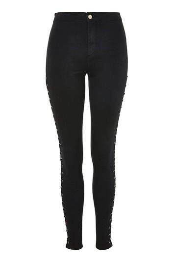 Topshop Moto Side Lace-up Joni Jeans