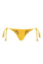 Topshop Floral Embroidered Side Tie Bikini Bottoms