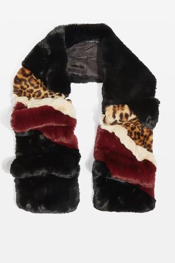 Topshop Leopard Colour Block Scarf