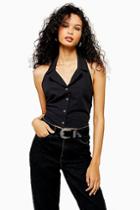 Topshop Black Halter Neck Waistcoat