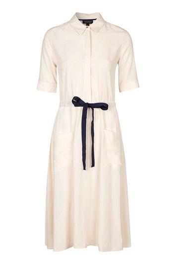 Topshop Grosgrain Belted Shirt Dress