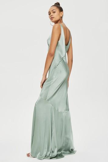 Topshop *satin Fishtail Gown Dress