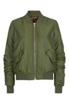 Topshop Faux Fur Lined Ma1 Bomber Jacket