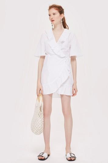 Topshop Ruffle Mini Wrap Dress