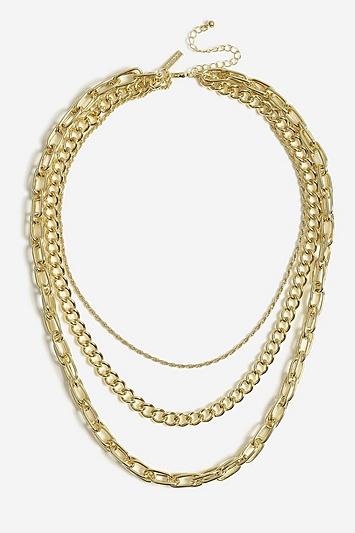 Topshop *chain Link Multirow Necklace