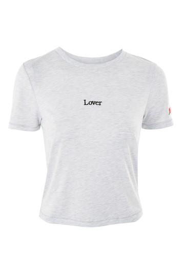Topshop Petite Lover Embroidered T-shirt