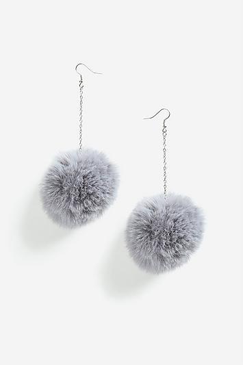 Topshop *fur Drop Earrings