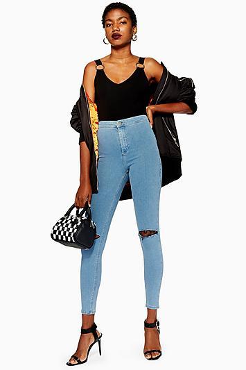 Topshop Bleach Ripped Joni Jeans