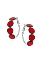 Topshop Red Circle Hoop Earrings