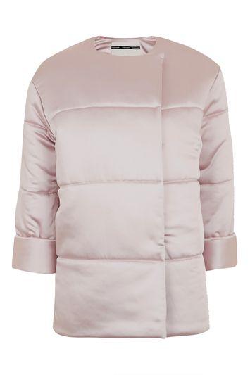 Topshop Tall Satin Puffer Jacket