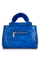 Topshop *blue Croc Mini Crossbody Bag By Skinnydip