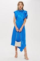 Topshop Cowl Neck Jacquard Midi Dress