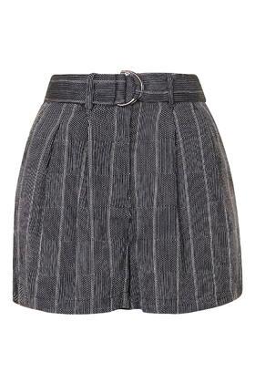 Topshop D-ring Stripe Tie Shorts
