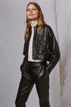 Topshop Leather Kickflare Trousers By Boutique