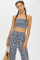 Topshop Printed Shirred Bandeau Top By Band Of Gypsies