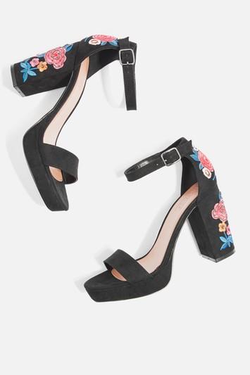 Topshop Sugar Embroidered Platforms