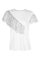 Topshop Lace Ruffle T-shirt