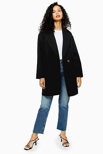 Topshop Tall Black Slouch Coat