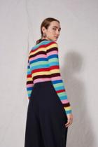 Topshop *rainbow Striped Knitted Jumper By Boutique