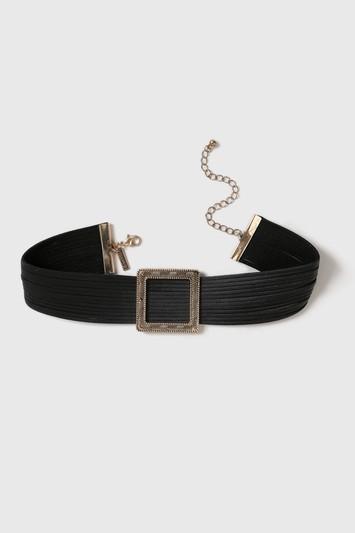 Topshop Square Buckle Choker Necklace