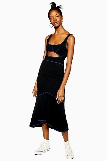 Topshop Racer Bodycon Midi Dress