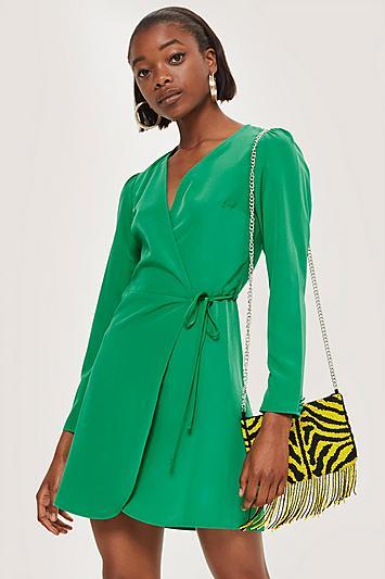 Topshop Tall Wrap Mini Dress