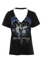 Topshop Metallica Lightning Choker T-shirt By And Finally