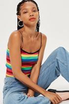 Topshop Rainbow Striped Camisole Top