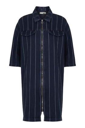 Topshop Moto Stripe Zip Through Dress