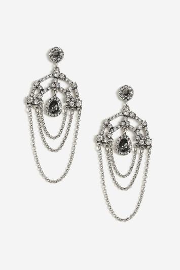 Topshop Rhinestone Chain Connect Earrings