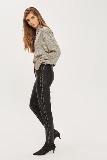 Topshop Leather Lace Up Pants