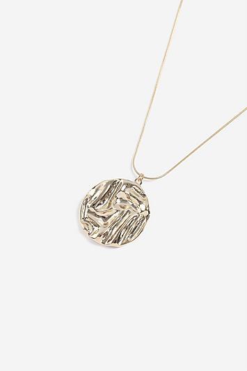 Topshop *crushed Disc Necklace