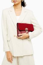 Topshop Red Clutch Bag With Panther